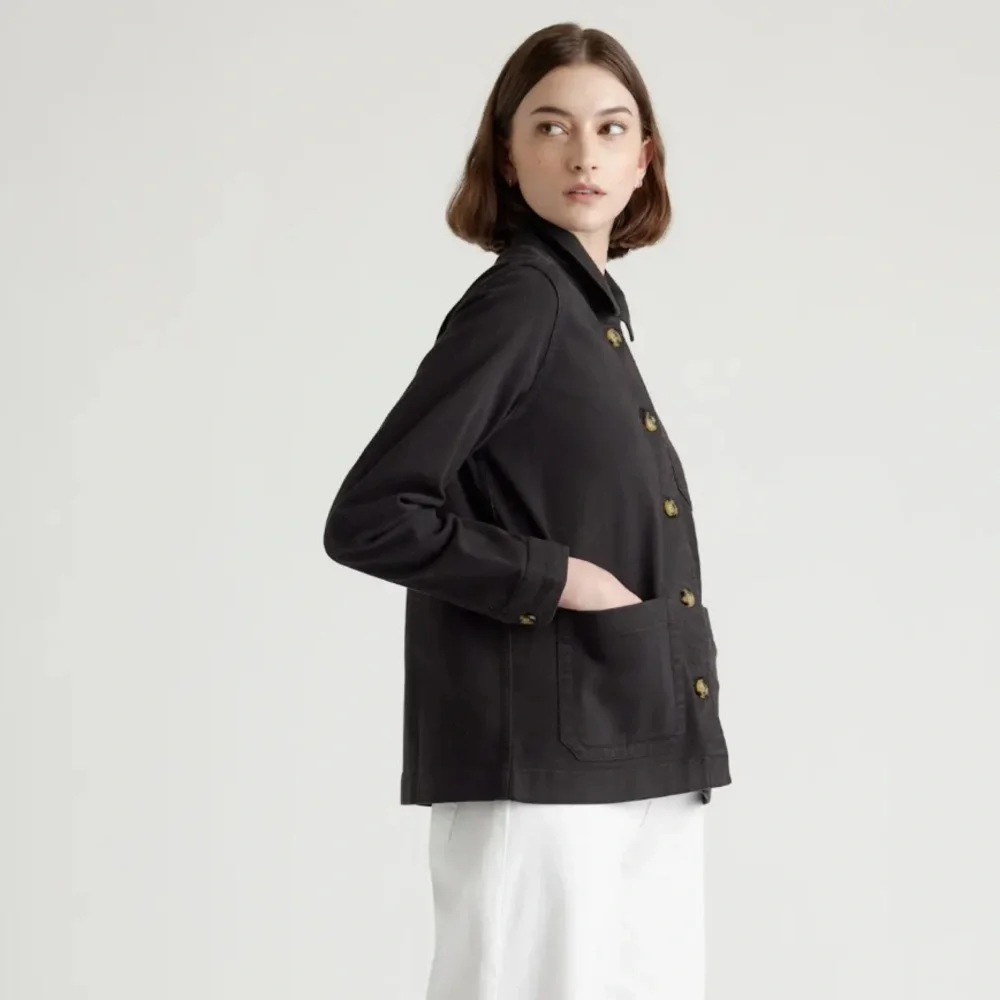 Quince Black Utility Jacket with Patch Pockets - Picture 3 of 4